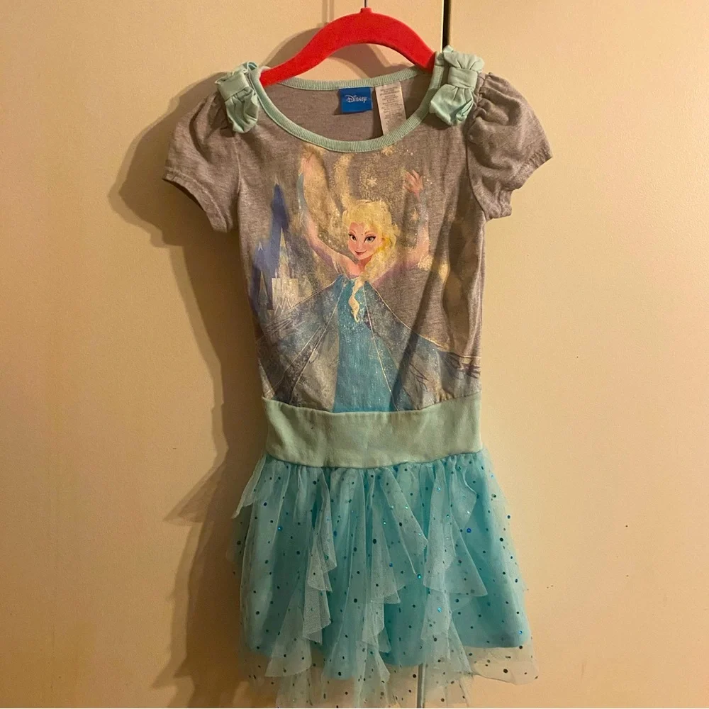 Disney Frozen Elsa girls sparkle tutu dress‎ sz XS 4-5